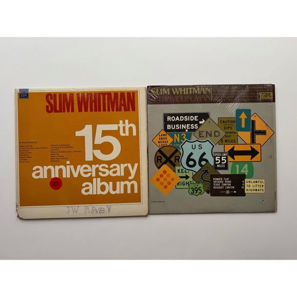 Slim Whitman 15th Anniversary Album / A Travelin' Man LP Imperial Records VG/VG+ - Picture 1 of 11